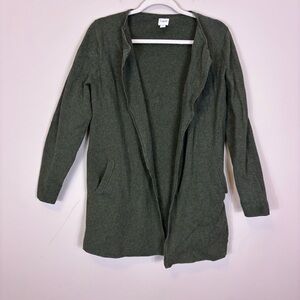 J.‎ Crew Green Open Front Cotton Cardigan Sweater Small